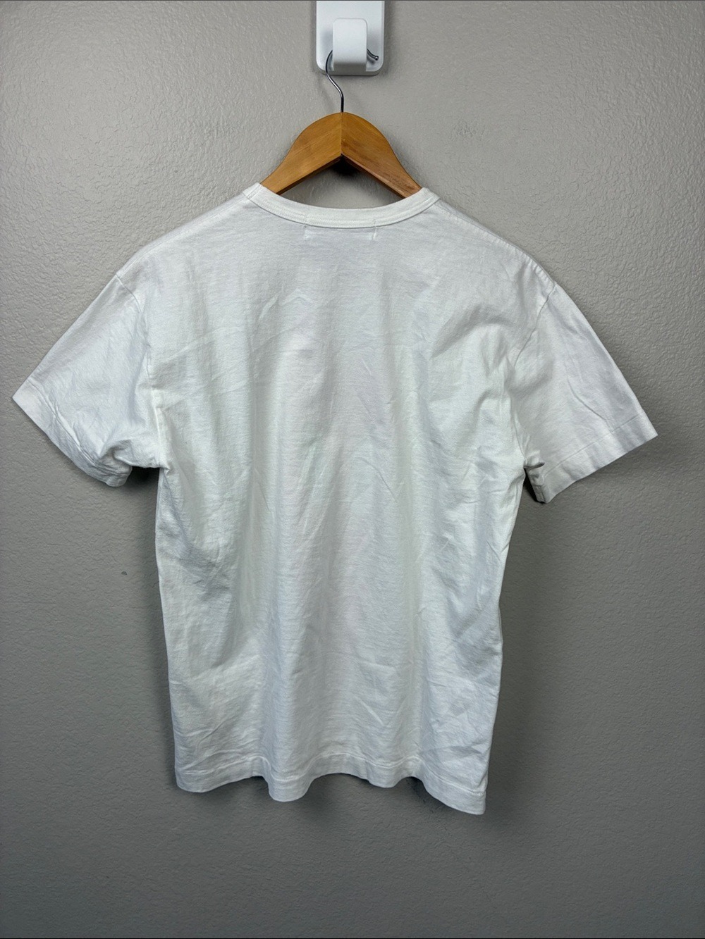 Comme des Garçons PLAY Heart Eye T-Shirt White Red Short Sleeve Crew Neck Tee L - Picture 8 of 11